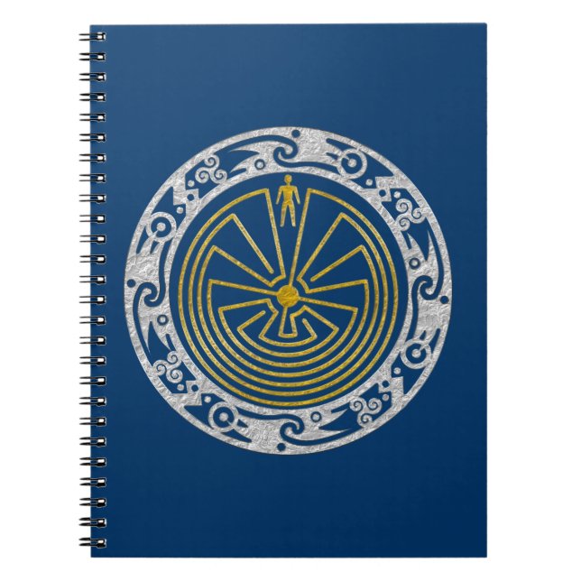 The Man in the Maze - Ornament gold silver Notebook (Front)