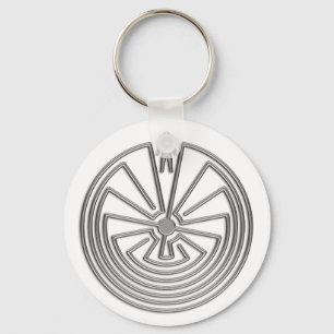The Man in the Maze - silver Key Ring