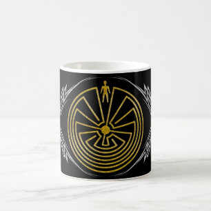 The Man in the Maze - Tribal gold silver Coffee Mug