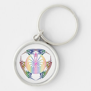 The Man in the Maze - Tribal Tattoo coloured Key Ring