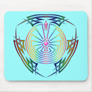 The Man in the Maze - Tribal Tattoo coloured Mouse Pad
