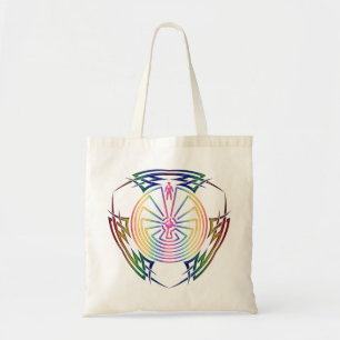 The Man in the Maze - Tribal Tattoo coloured Tote Bag