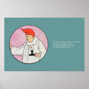 The Man in the Moon Mother Goose Nursery Rhyme Poster