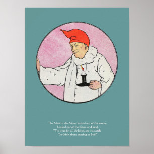 The Man in the Moon Mother Goose Nursery Rhyme Poster