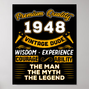 The Man Myth Legend 1948 78th Birthday Gift 78 Yea Poster