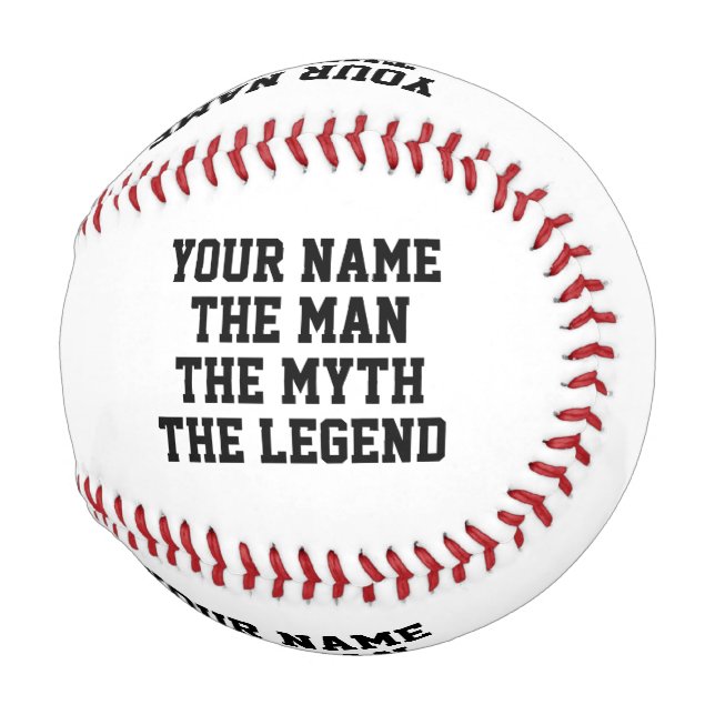 The man myth legend custom name funny baseball (Front Right)
