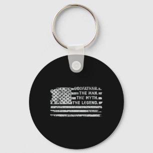The Man Myth Legend Fathers Day American Flag Key Ring