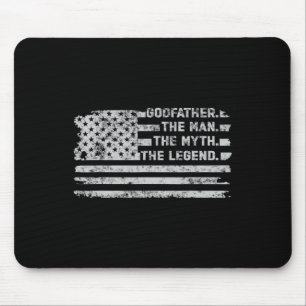 The Man Myth Legend Fathers Day American Flag  Mouse Pad