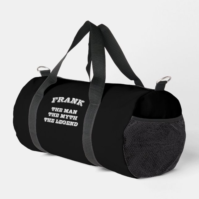 The man myth legend funny black duffle bag (Right Corner)