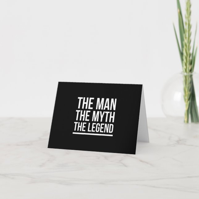 The man myth legend funny sayings white thank you card (Front)