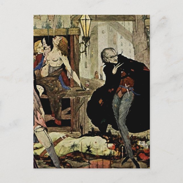 “The Man of the Crowd” by Harry Clarke Postcard (Front)