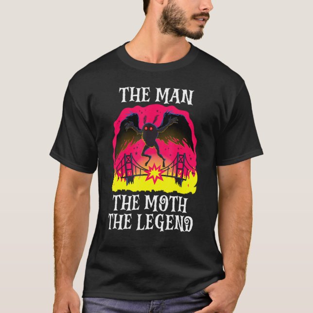 The Man The Moth The Legend Mothman Folklore Creep T-Shirt (Front)