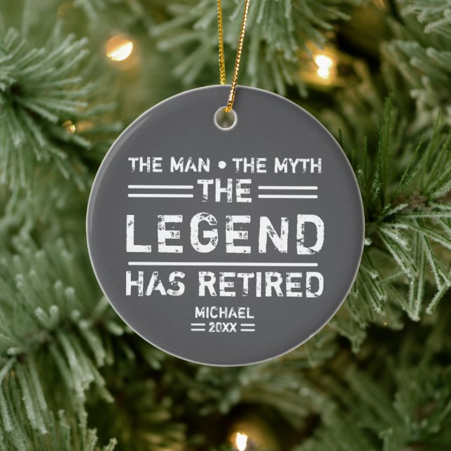 The Man The Myth Legend Has Retired Personalised Ceramic Ornament (Tree)