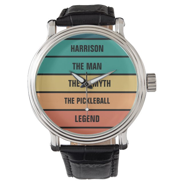 The Man The Myth Pickleball Legend Personalised  Watch (Front)