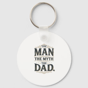 The Man The Myth The Dad Vintage Typography Shirt_ Key Ring