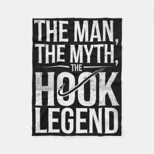 The Man The Myth The Hook Legend Fishing Dad Funny Fleece Blanket