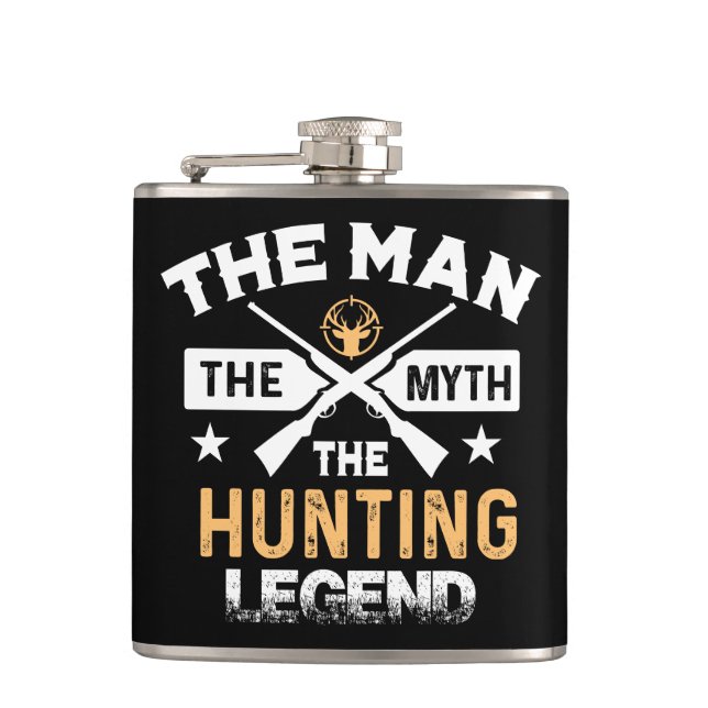 The Man The Myth The Hunting Legend - Deer Hip Flask (Front)