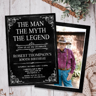 The Man The Myth The Legend 100th Birthday Invitation