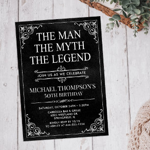 The Man The Myth The Legend 50th Birthday Invitation