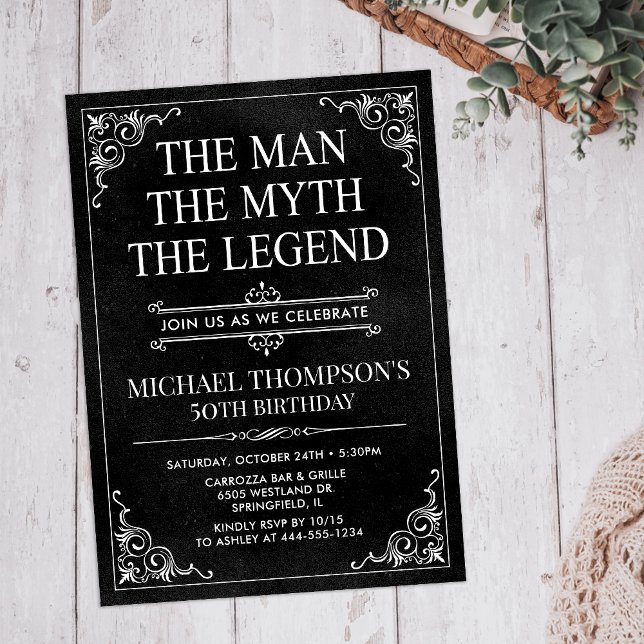 The Man The Myth The Legend 50th Birthday Invitation (Creator Uploaded)