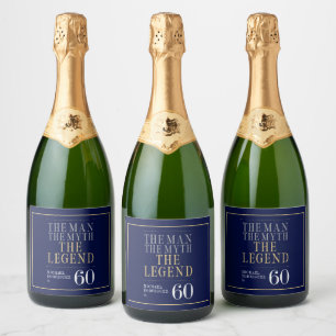 The Man The Myth The Legend 60th Birthday Sparkling Wine Label