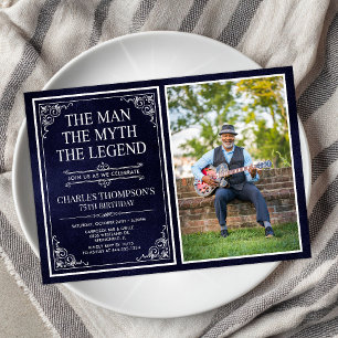 The Man The Myth The Legend 75th Birthday Invitation