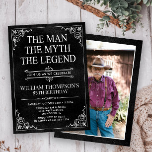 The Man The Myth The Legend 85th Birthday Photo Invitation