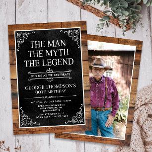 The Man The Myth The Legend 90th Birthday Invitation