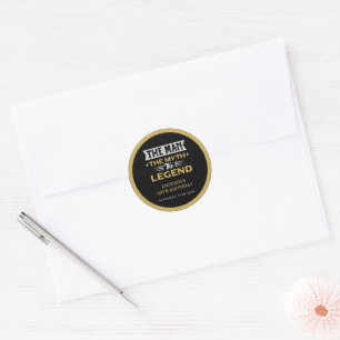 The Man The Myth The Legend Birthday Party  Classic Round Sticker