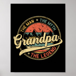The Man The Myth The Legend Distressed Fathers Day Poster