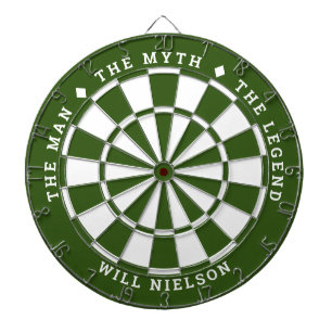 "The man, the myth, the legend"   Forest Green Dartboard