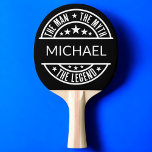 The Man The Myth The Legend Funny Custom Name  Ping Pong Paddle<br><div class="desc">Bring a legendary touch to the game with the custom 'The Man, The Myth, The Legend' ping pong paddle! Personalise it with their name for a unique and fun gift that’s perfect for ping pong enthusiasts. Featuring a sleek design and durable construction, this paddle combines style and performance. Whether for...</div>