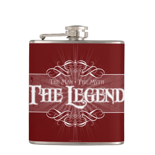 The Man, The Myth, The Legend Hip Flask (Front)