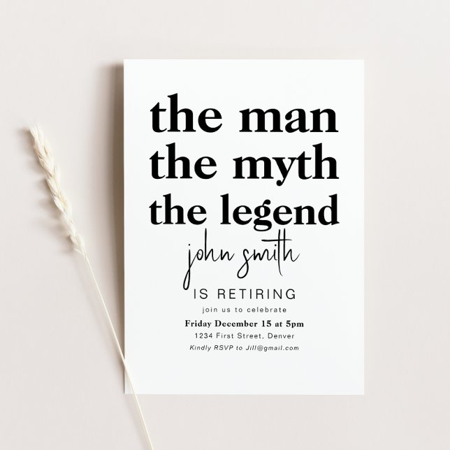 The Man The Myth The Legend is Retiring Invitation (Creator Uploaded)
