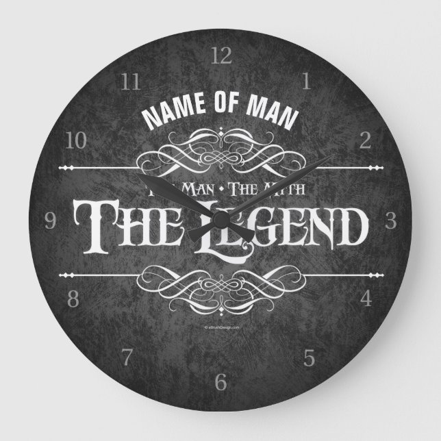 The Man, The Myth, The Legend Large Clock (Front)