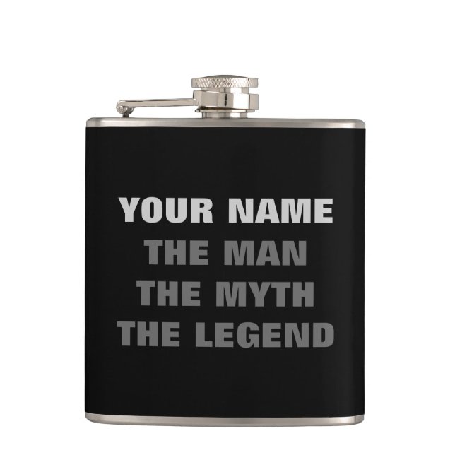 The man the myth the legend | Personalised flask (Front)