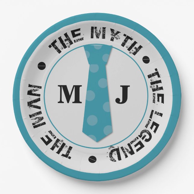 The man the myth the legend personalised name  paper plate (Front)