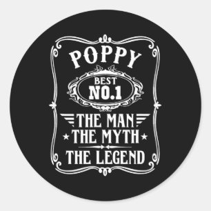 The Man The Myth The Legend Poppy  Classic Round Sticker