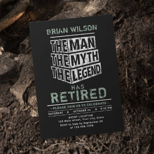 The Man The Myth The Legend Retirement Party Invitation