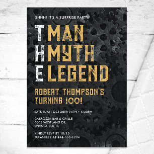 The Man The Myth The Legend Surprise 10th Birthday Invitation
