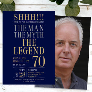 The Man The Myth The Legend Surprise 70th Birthday Invitation
