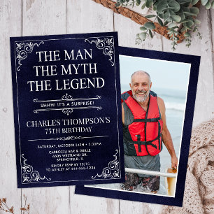 The Man The Myth The Legend Surprise 75th Birthday Invitation