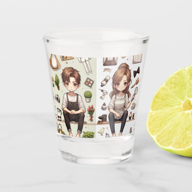 The man, the woman ver. 1 shot glass (Front)