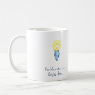 The Man with the Bright Ideas Lightbulb Coffee Mug