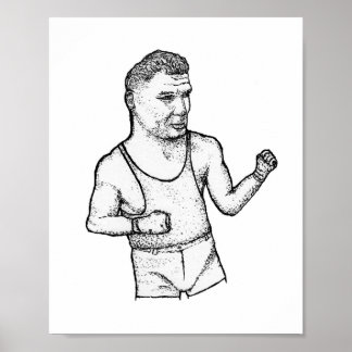 The Manassa Mauler: Hand-Drawn Jack Dempsey Print
