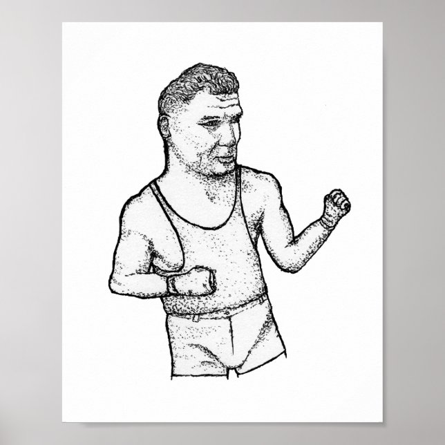 The Manassa Mauler: Hand-Drawn Jack Dempsey Print (Front)