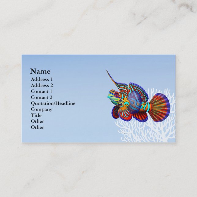 The Mandarin Goby Dragonet Fish Business Card (Front)