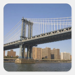 The Manhattan Bridge spanning the East River 2 Square Sticker