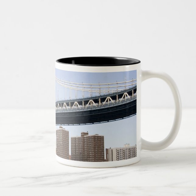 The Manhattan Bridge spanning the East River Two-Tone Coffee Mug (Right)