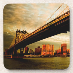 The Manhattan bridge view from Brooklyn side (NYC) Coaster